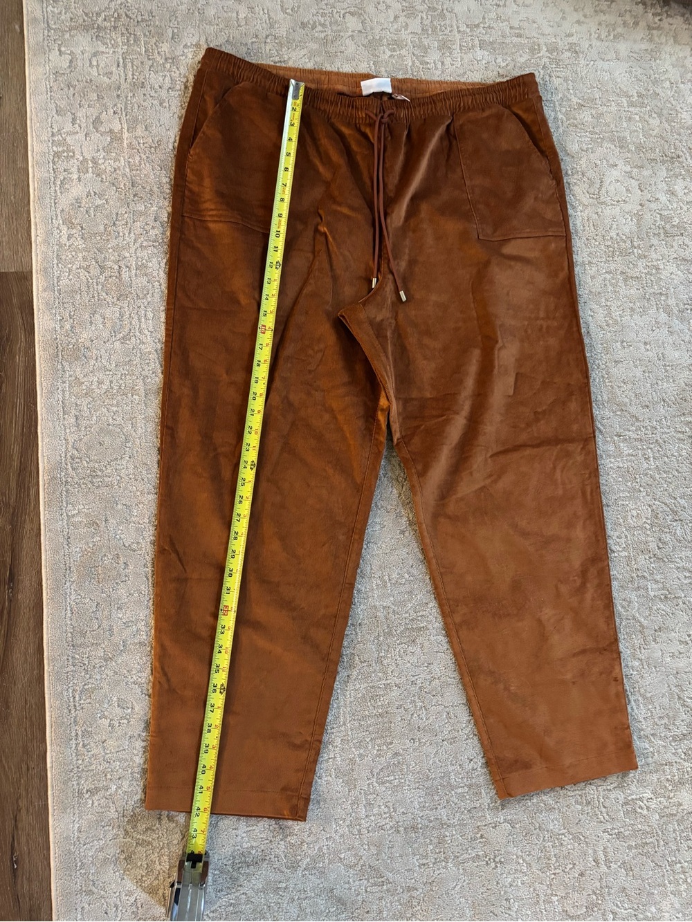 d&co. Heritage Women’s Casual Corduroy Drawstring Pants - Brown - Picture 6 of 7